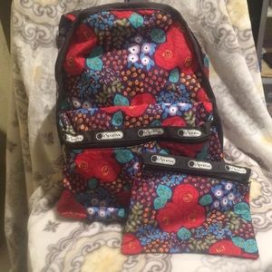 SOLD #16 Floral LeSportSac with small bag